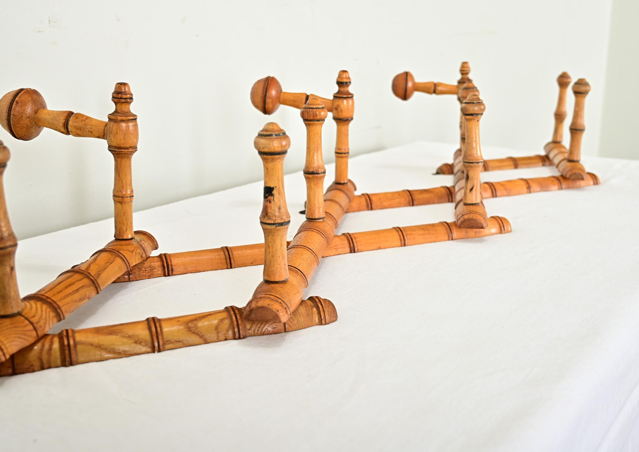 French 19th Century Faux Bamboo Coat & Hat Rack For Sale 1