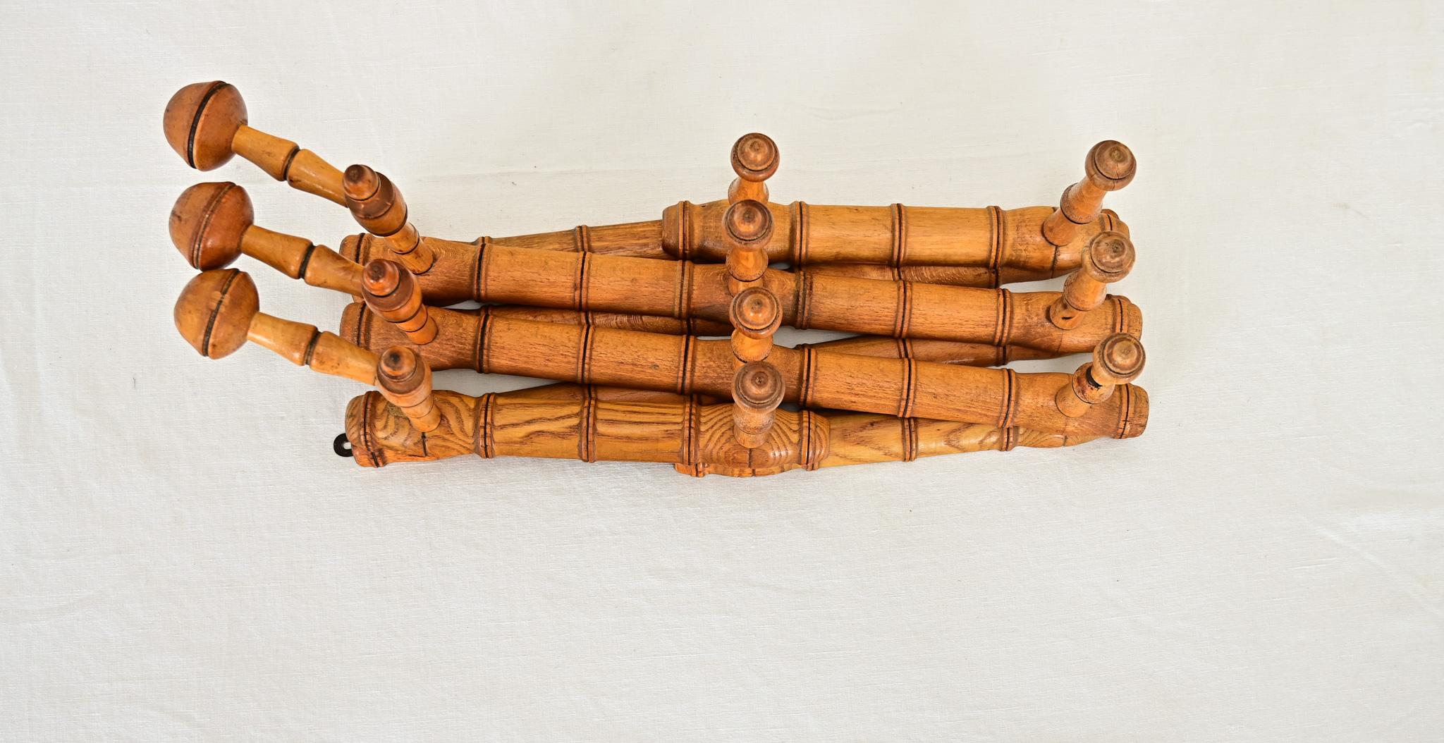 French 19th Century Faux Bamboo Coat & Hat Rack For Sale 2