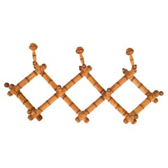 Antique French 19th Century Faux Bamboo Coat & Hat Rack
