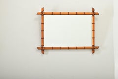 Espejo francés de bambú de imitación del siglo XIX