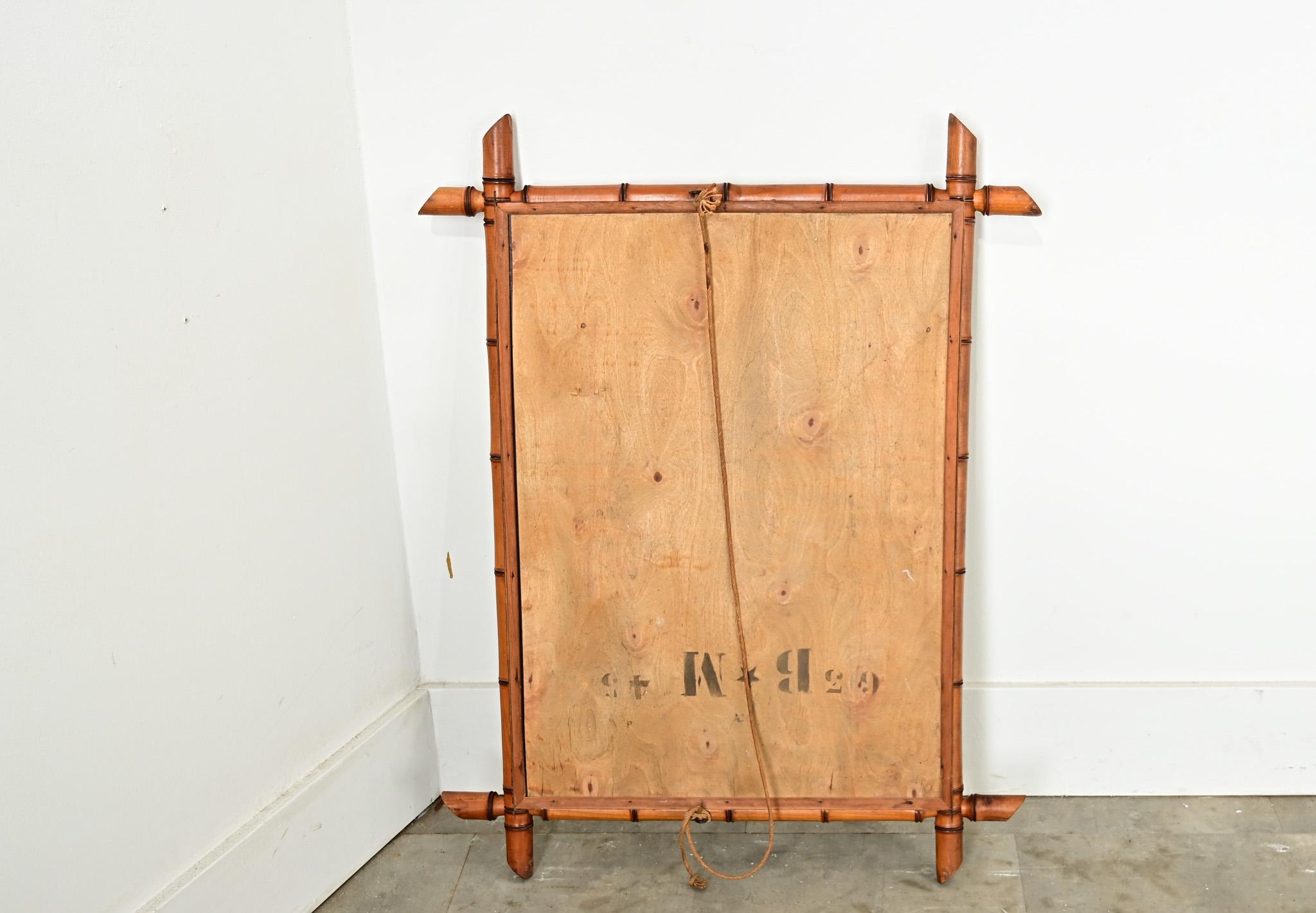 Französischer Faux-Bambus-Spiegel aus dem 19. (Ästhetizismus) im Angebot