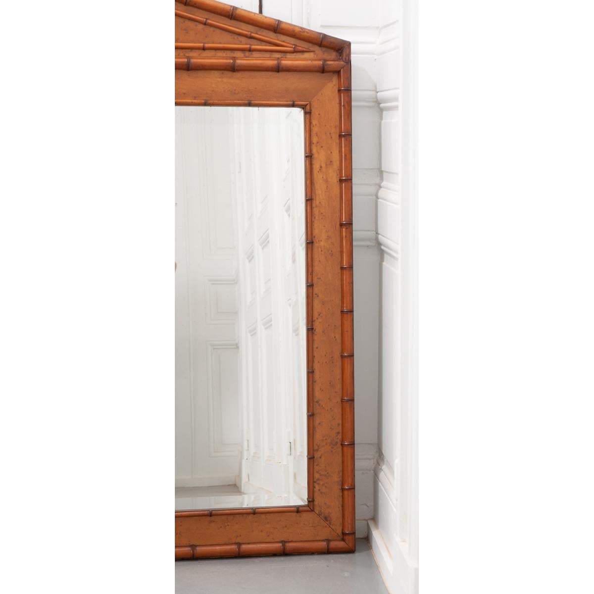French 19th Century Faux Bamboo Mirror In Good Condition In Baton Rouge, LA