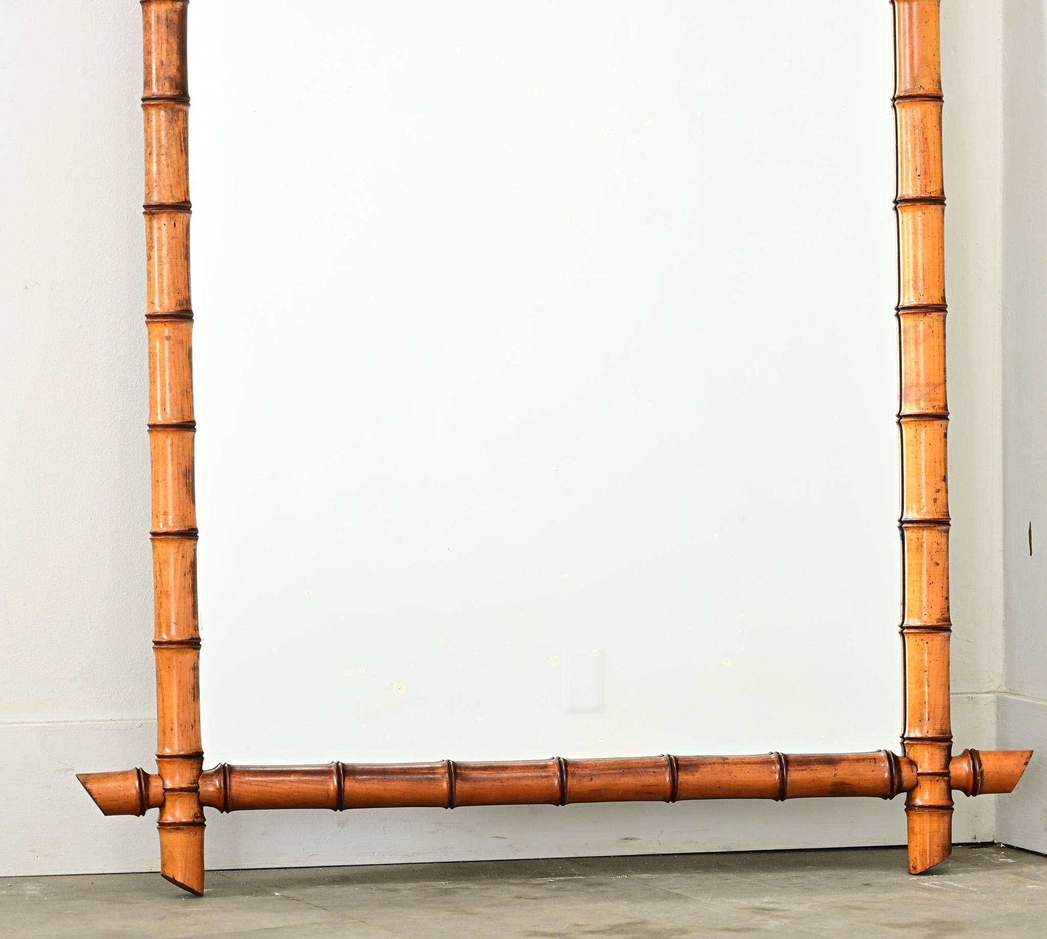 Espejo francés de bambú de imitación del siglo XIX Francés en venta