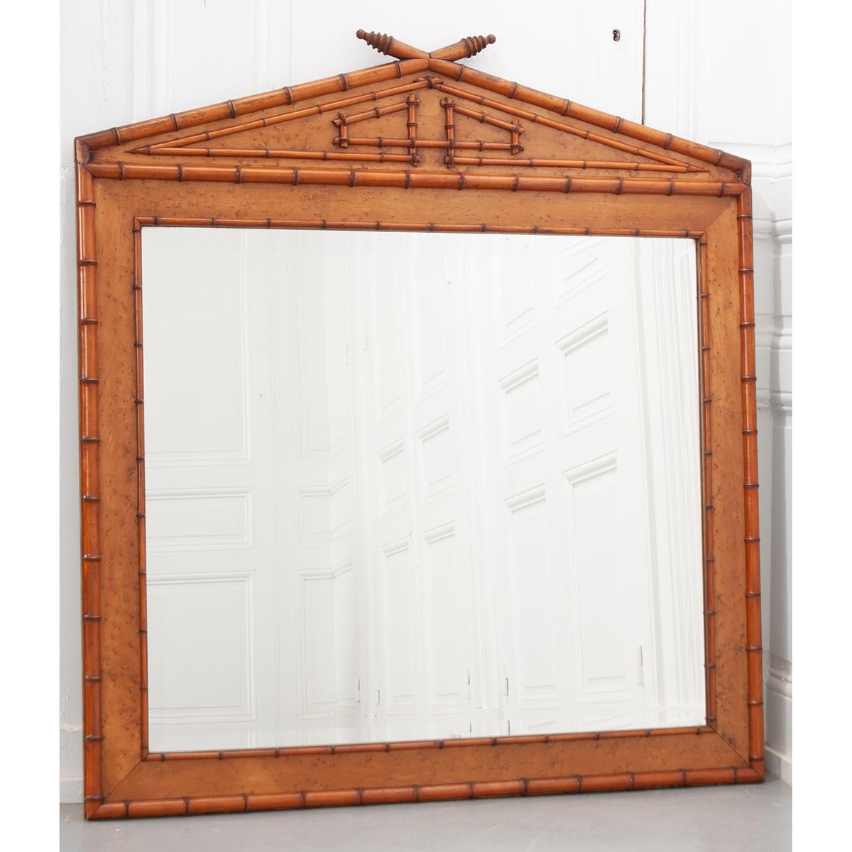 French 19th Century Faux Bamboo Mirror 1