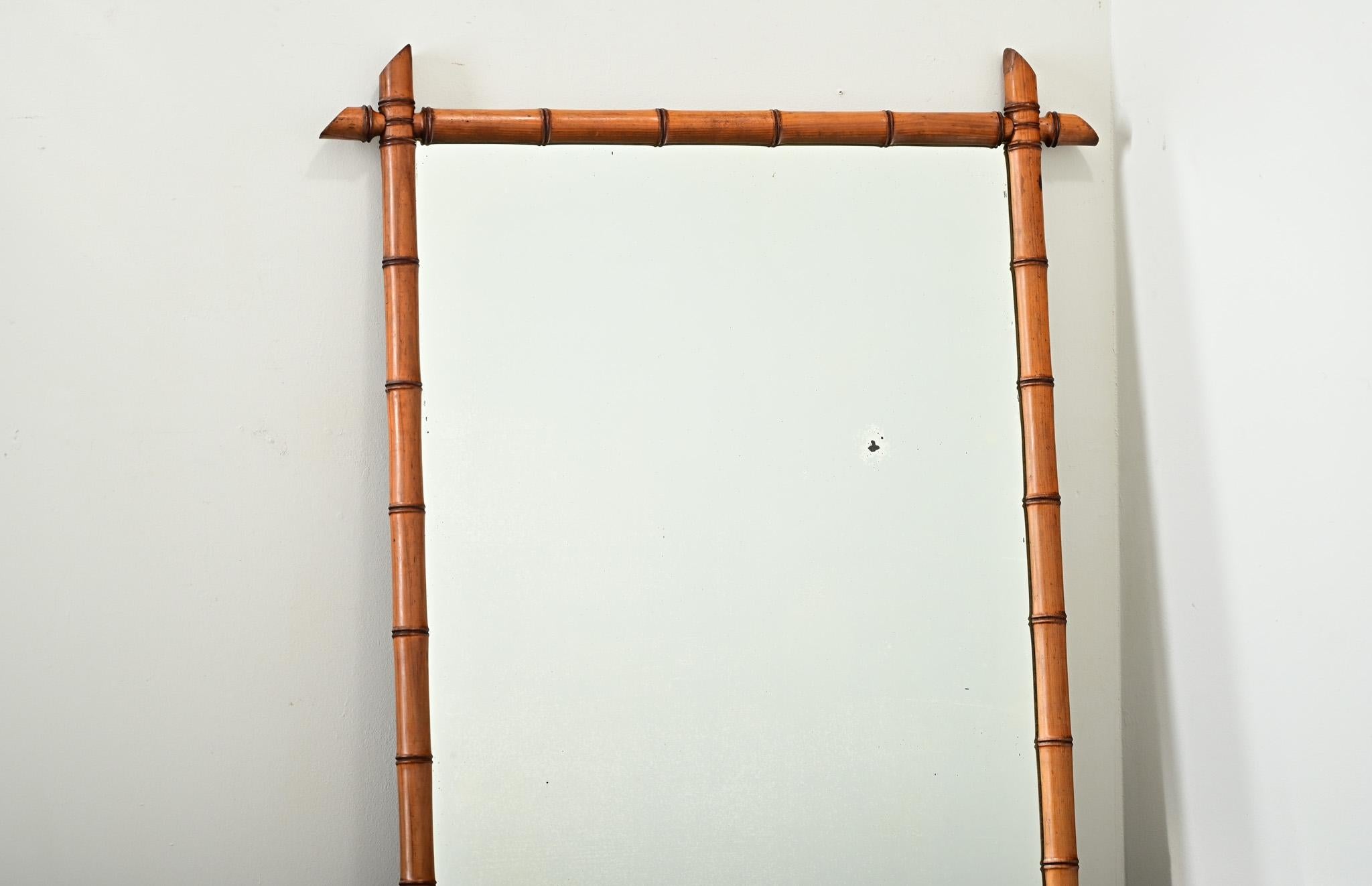 Französischer Faux-Bambus-Spiegel aus dem 19. im Zustand „Gut“ im Angebot in Baton Rouge, LA