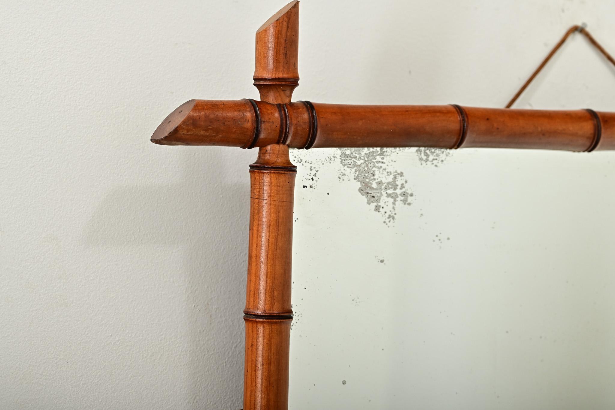 Französischer Faux-Bambus-Spiegel aus dem 19. im Zustand „Gut“ im Angebot in Baton Rouge, LA