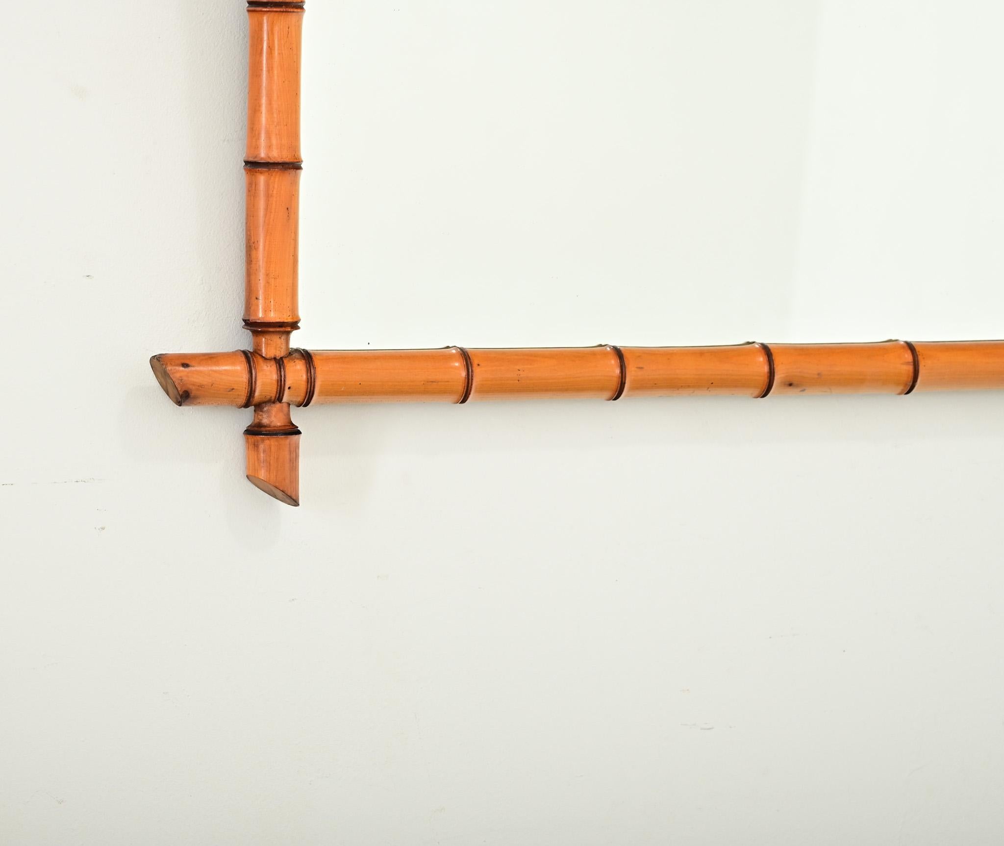 Französischer Faux-Bambus-Spiegel aus dem 19. im Zustand „Gut“ im Angebot in Baton Rouge, LA