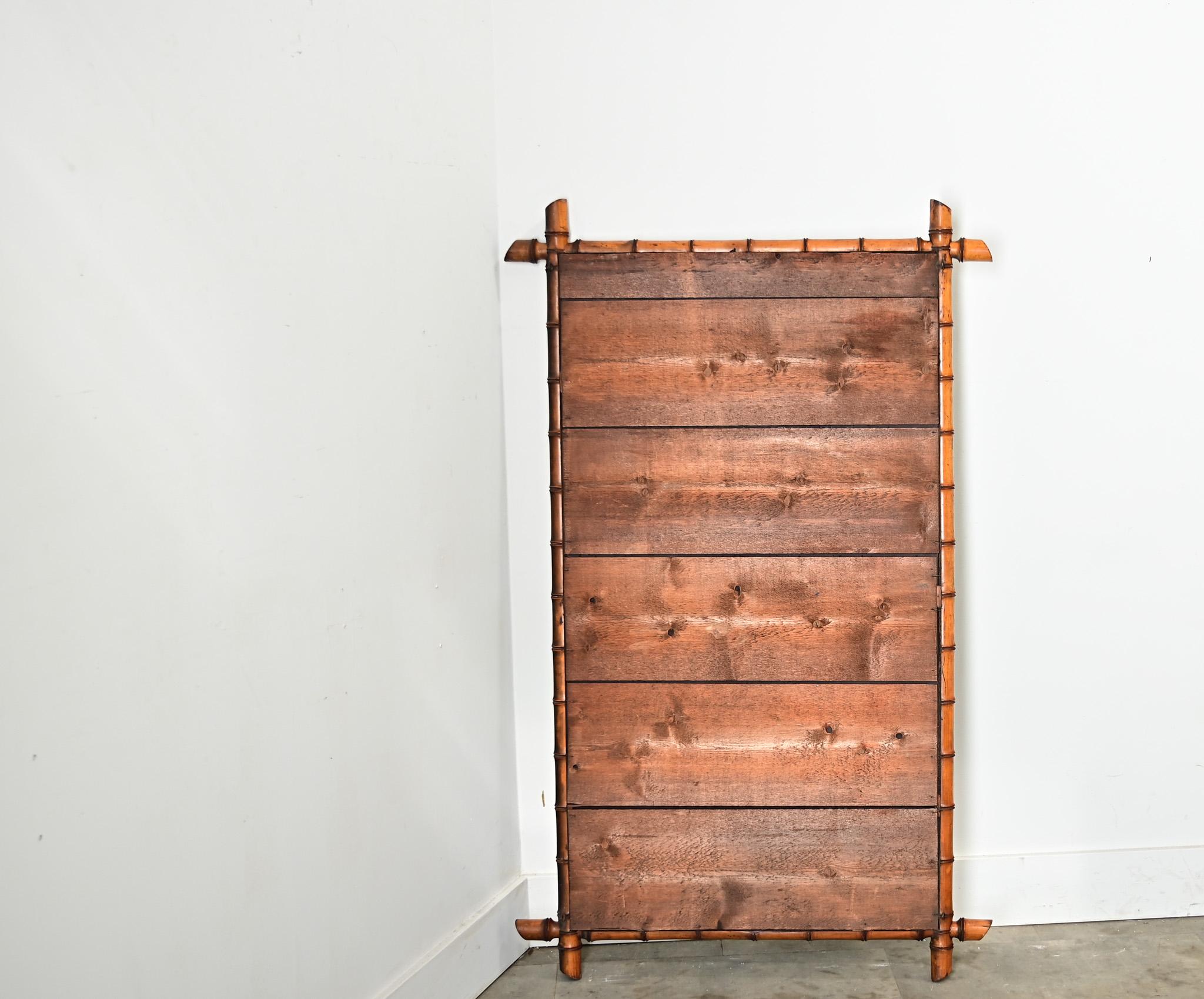 Espejo francés de bambú de imitación del siglo XIX en Bueno estado para la venta en Baton Rouge, LA