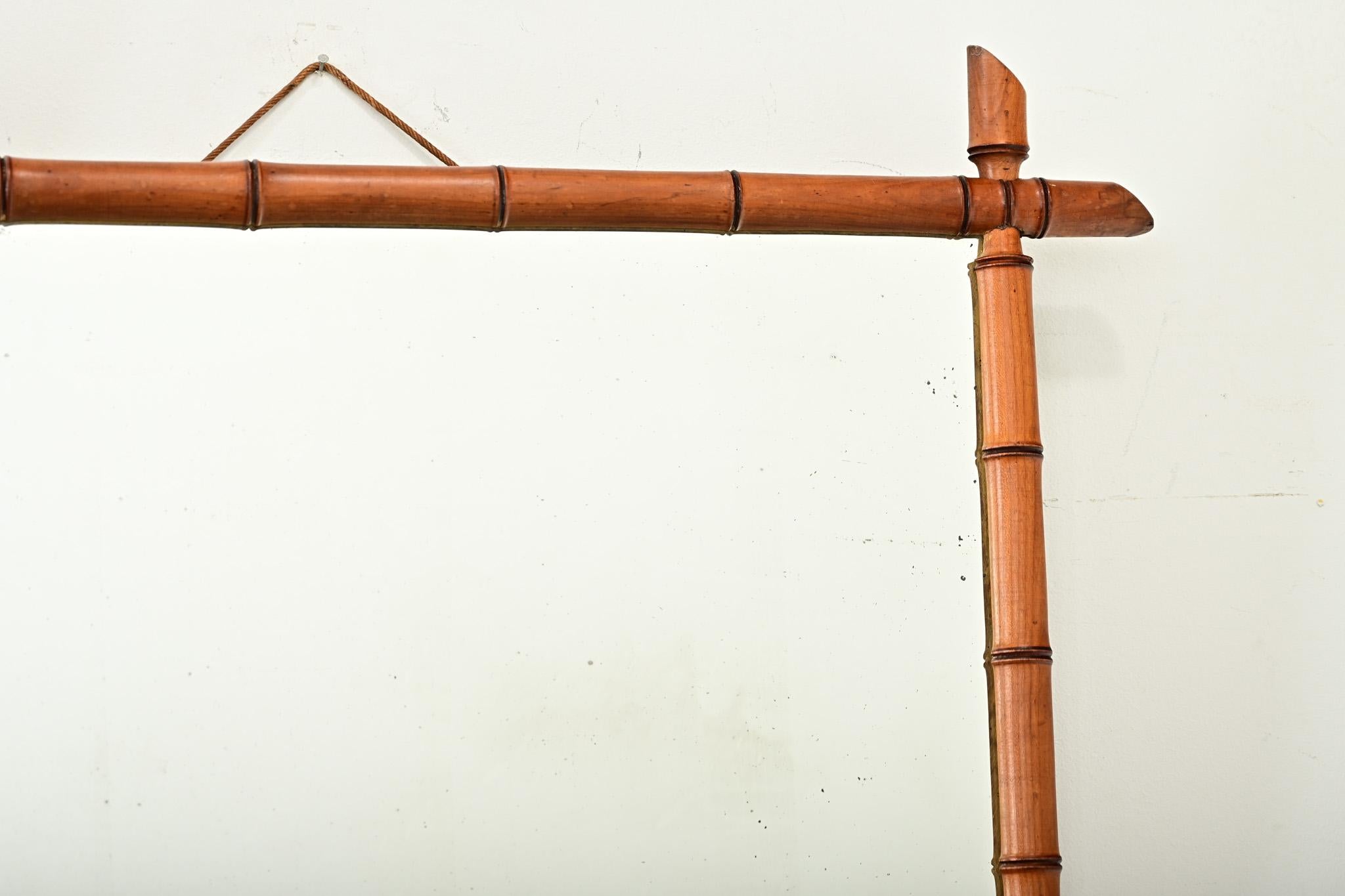 Französischer Faux-Bambus-Spiegel aus dem 19. (19. Jahrhundert) im Angebot