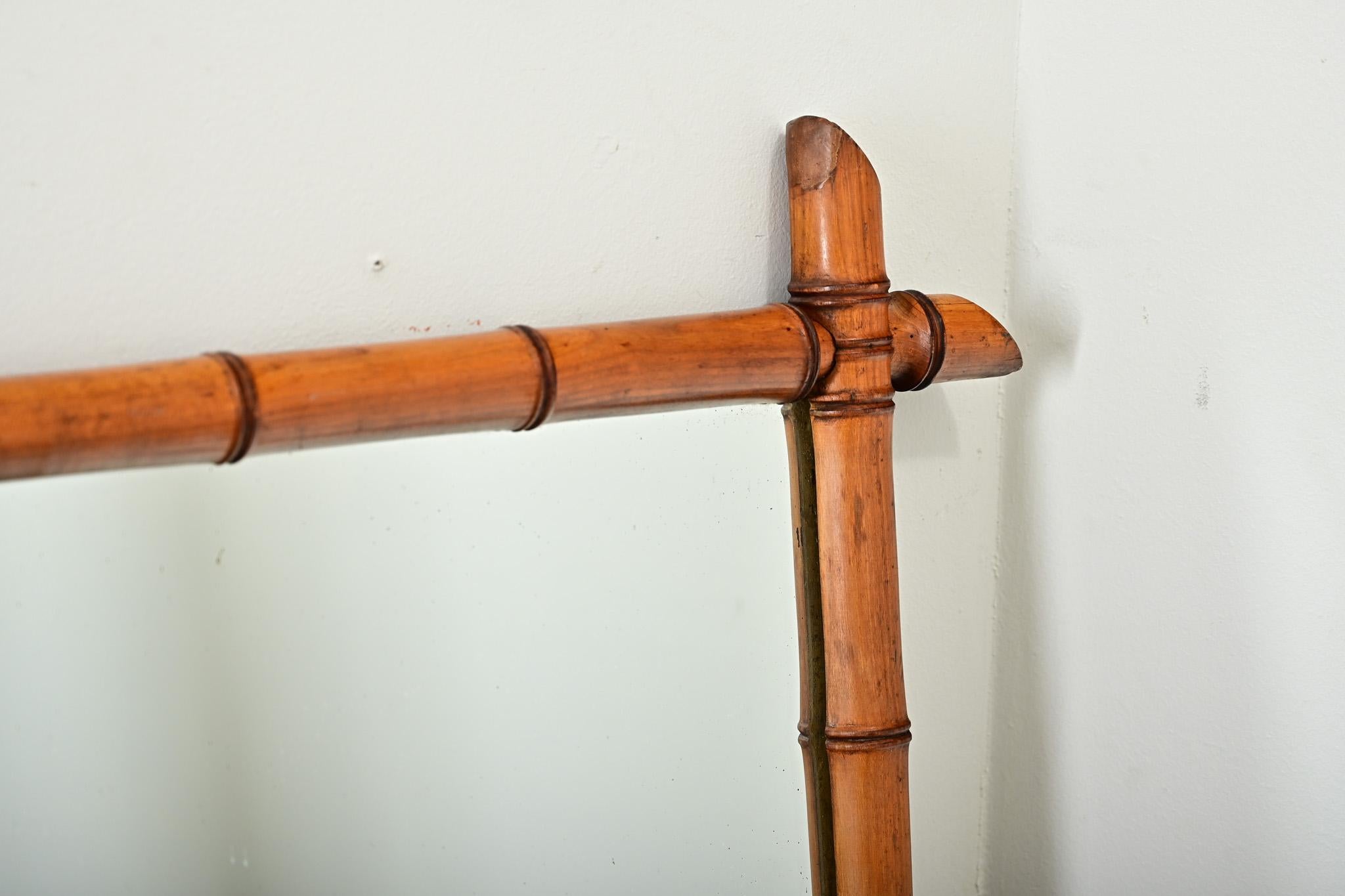 Französischer Faux-Bambus-Spiegel aus dem 19. (Glas) im Angebot