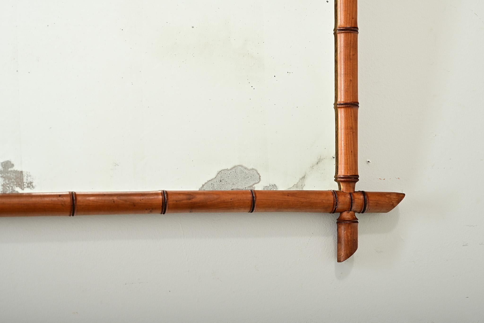 Französischer Faux-Bambus-Spiegel aus dem 19. (Glas) im Angebot