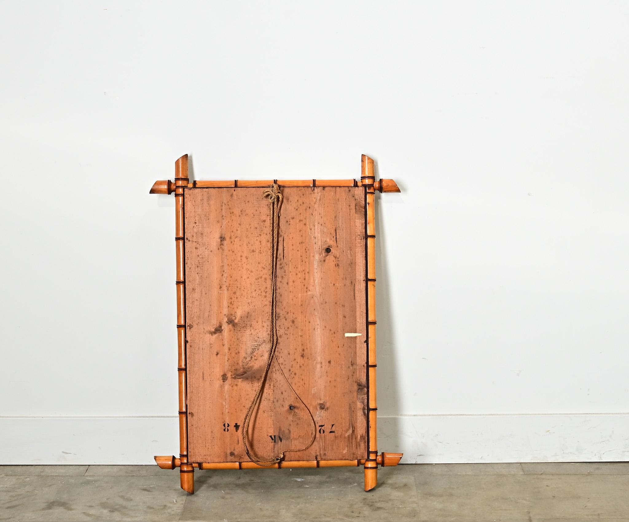 Französischer Faux-Bambus-Spiegel aus dem 19. (Glas) im Angebot