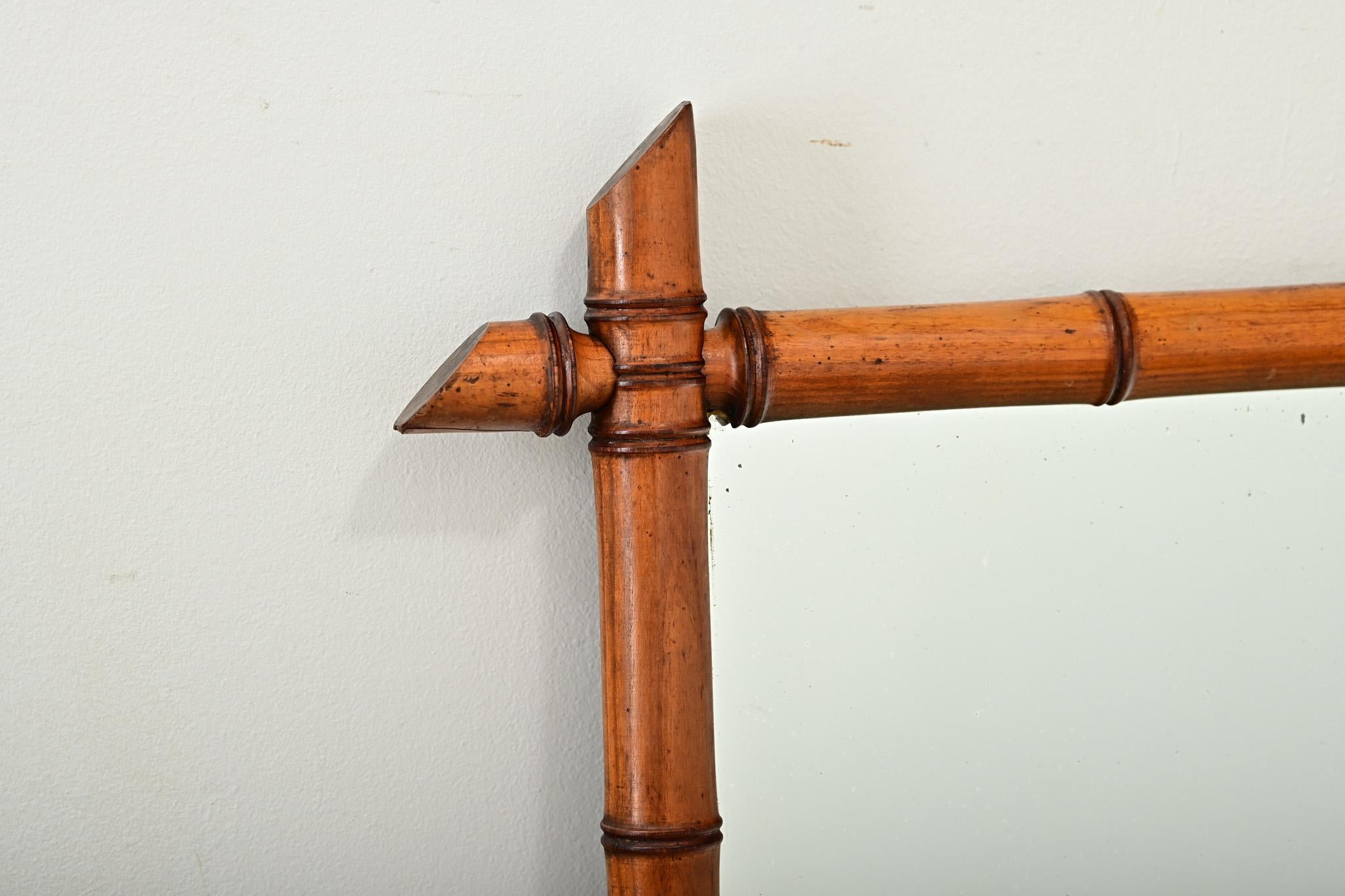 Französischer Faux-Bambus-Spiegel aus dem 19. im Angebot 1