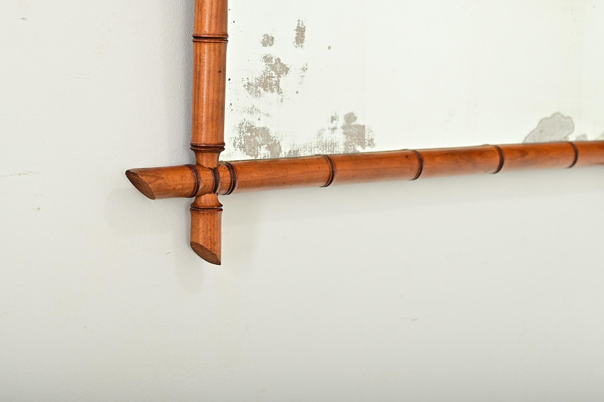 Französischer Faux-Bambus-Spiegel aus dem 19. im Angebot 1