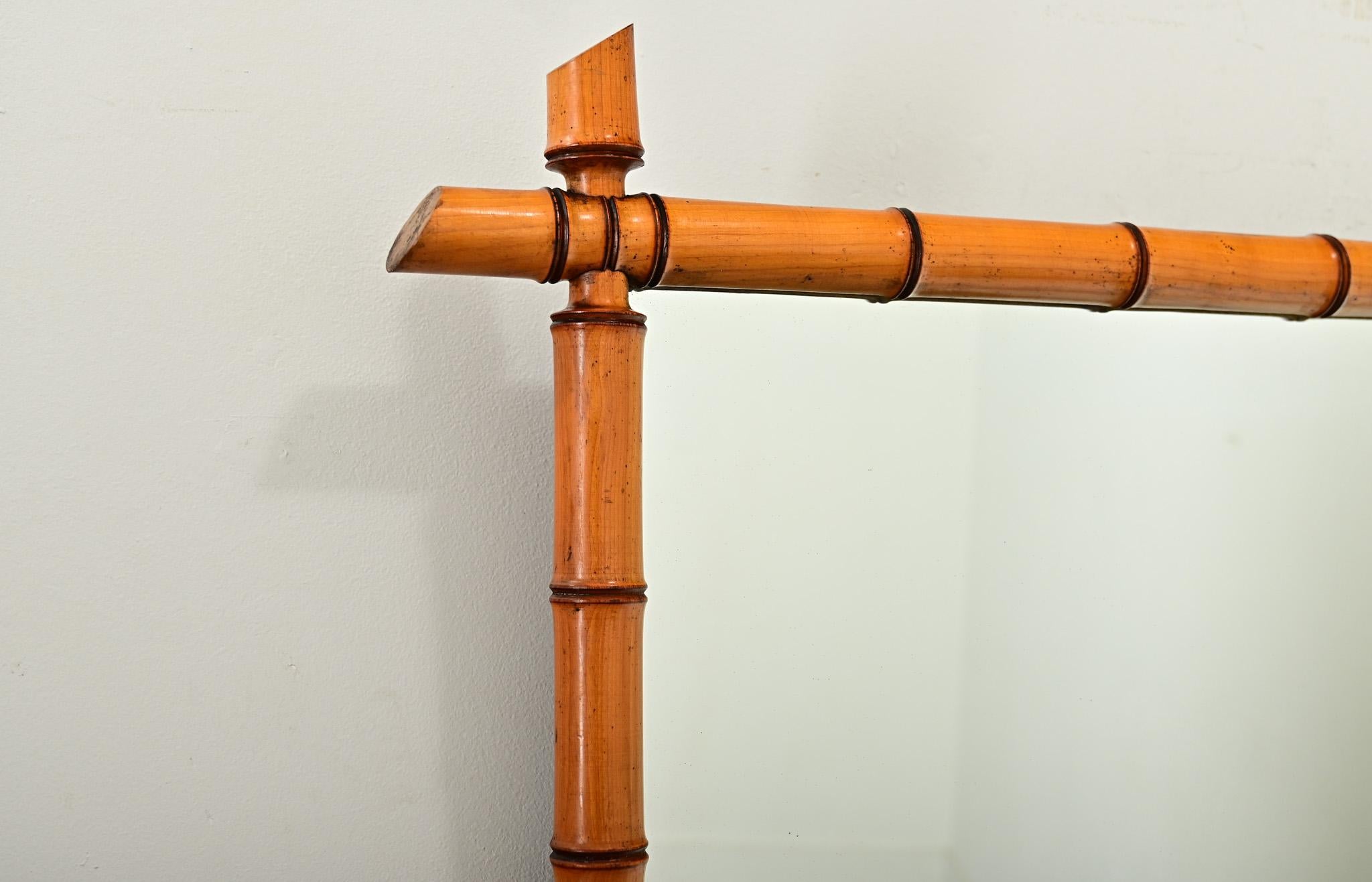 Französischer Faux-Bambus-Spiegel aus dem 19. im Angebot 1