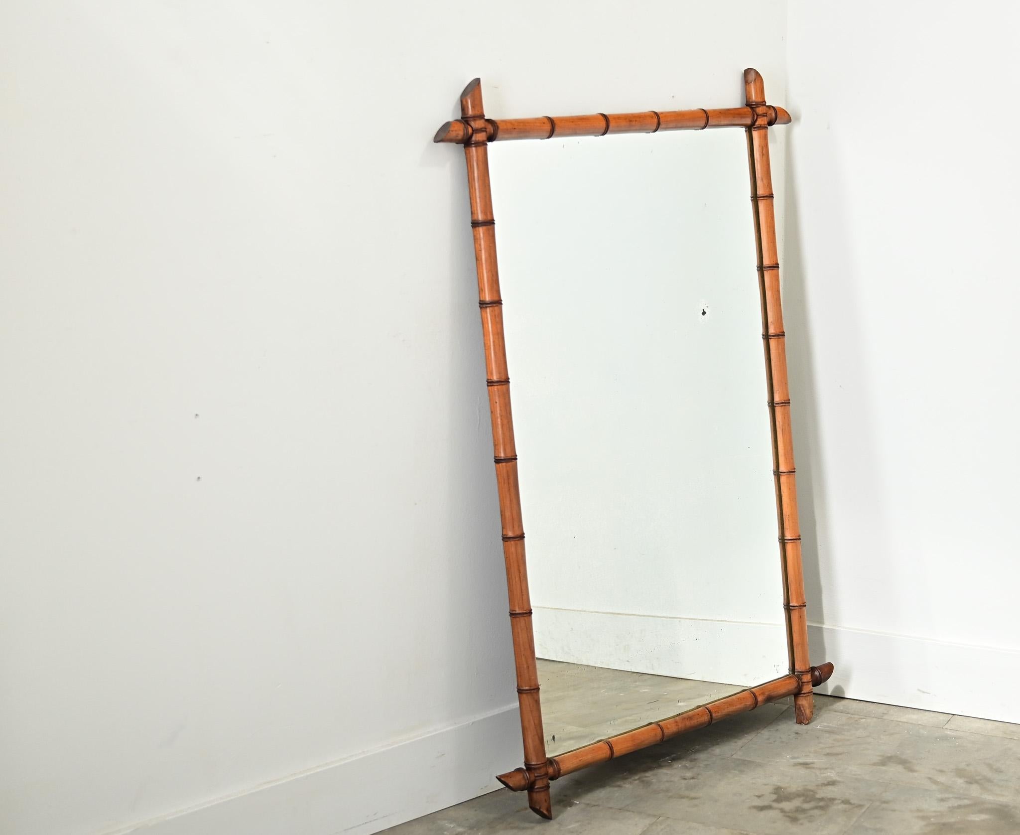 Französischer Faux-Bambus-Spiegel aus dem 19. im Angebot 2
