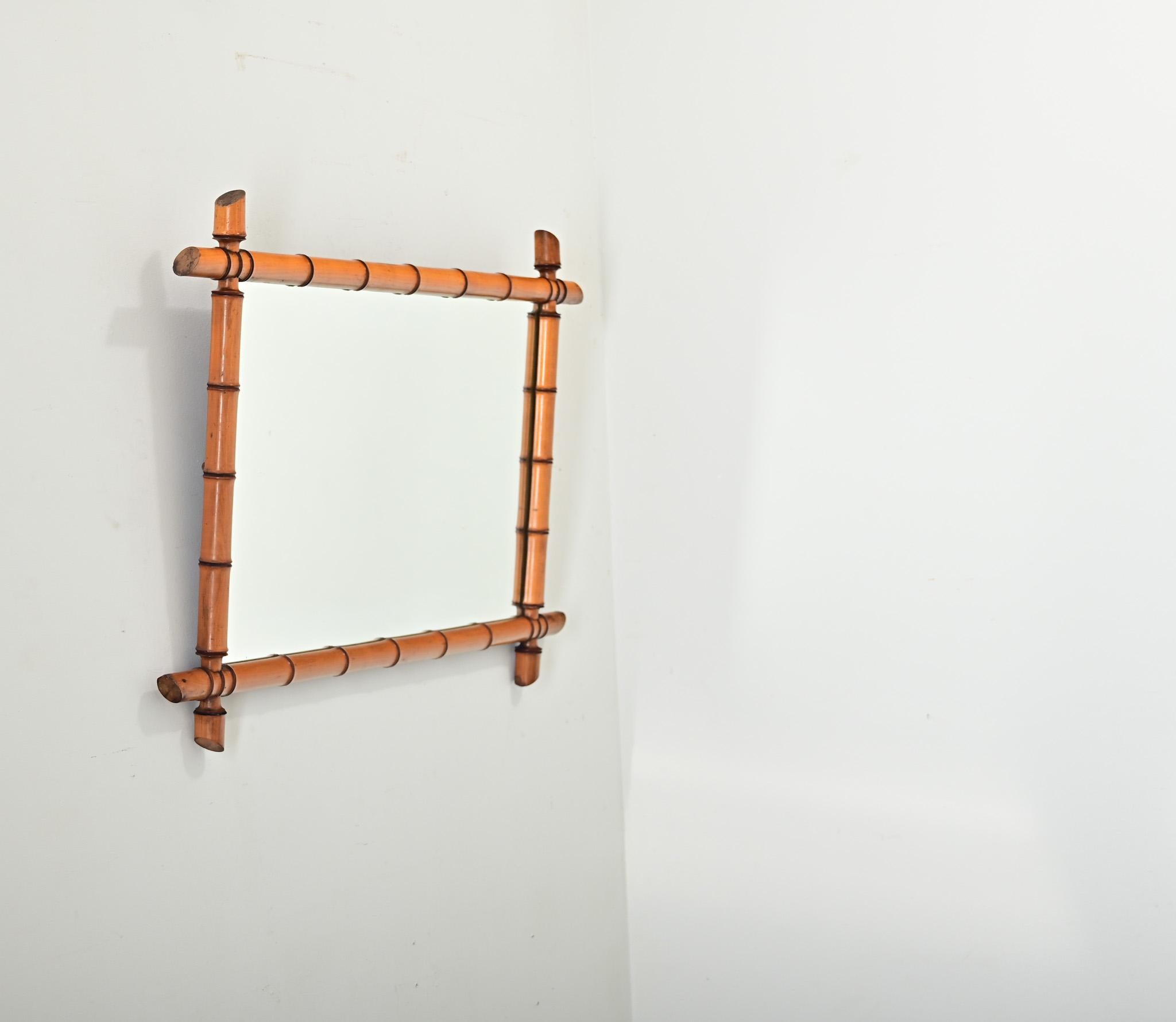 Französischer Faux-Bambus-Spiegel aus dem 19. im Angebot 2