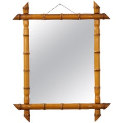 French 19th Century Faux Bamboo Mirror