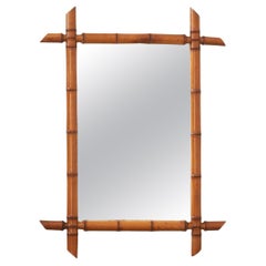 French 19th Century Faux Bamboo Mirror