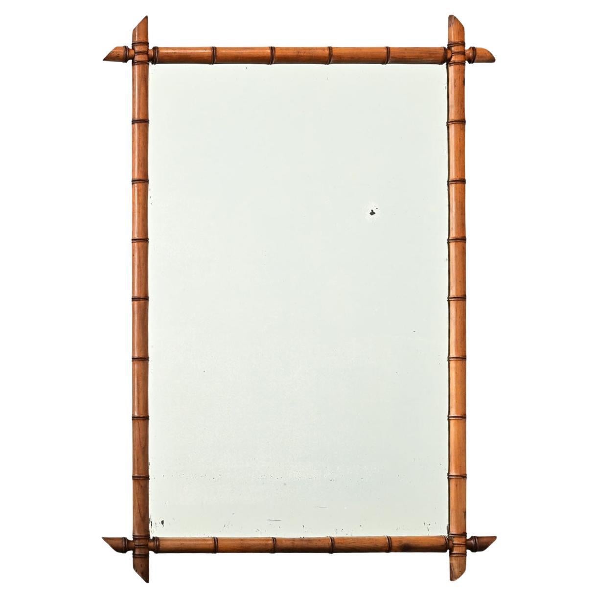 French 19th Century Faux Bamboo Mirror