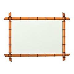 Specchio francese in finto bambù del XIX secolo