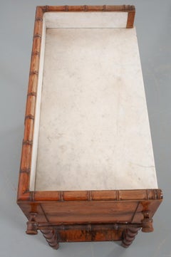French 19th Century Faux Bamboo Pine Dressing Table