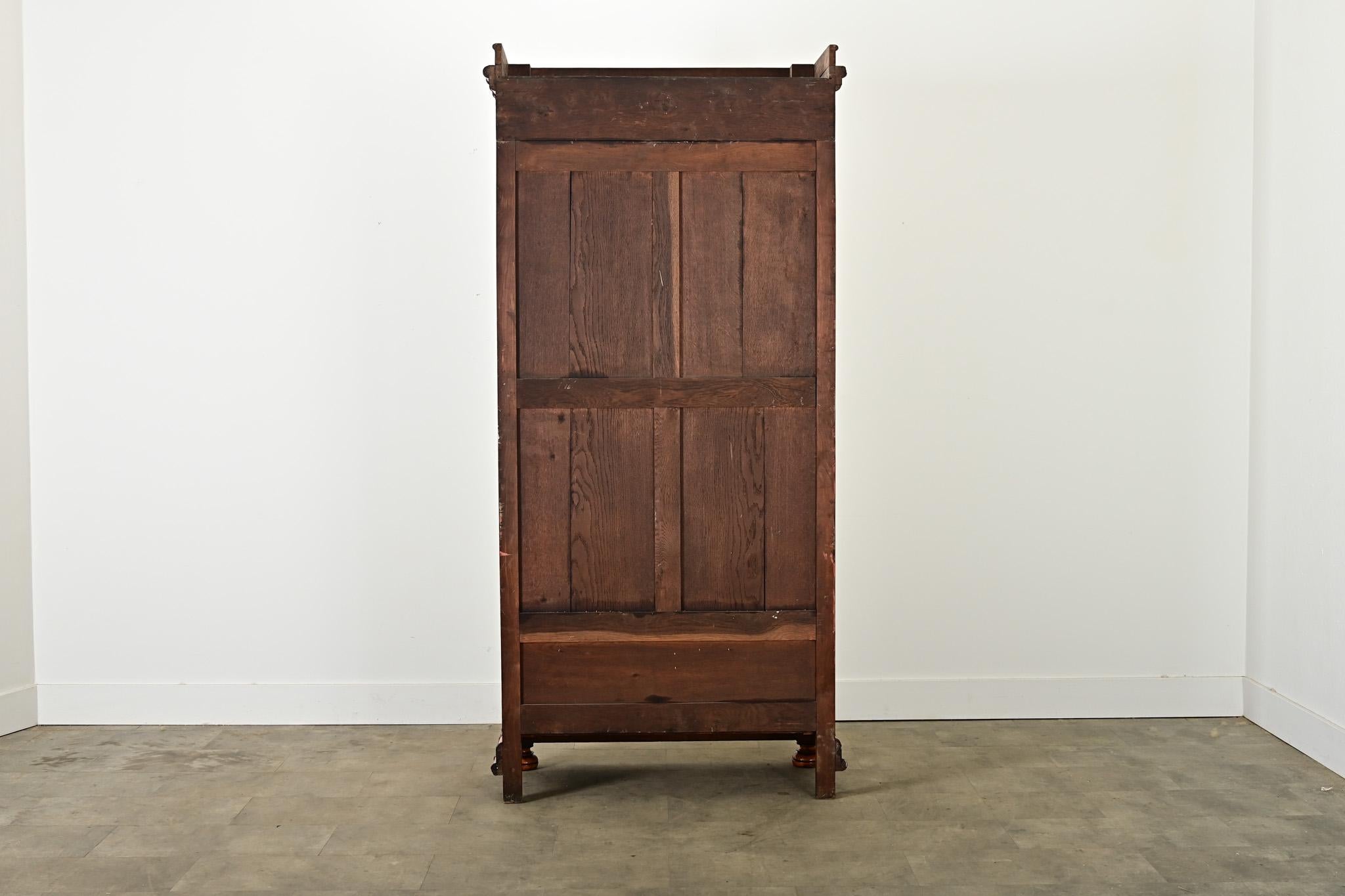 French 19th Century Faux Bamboo Pine & Mirror Armoire For Sale 6