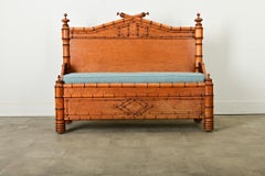 French 19th Century Faux Bamboo Settee