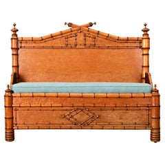French 19th Century Faux Bamboo Settee