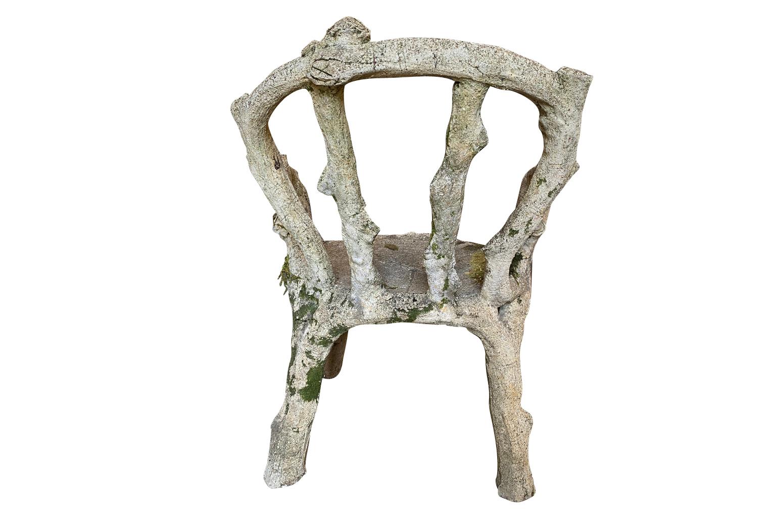 French, 19th Century Faux Bois Garden Chair 6