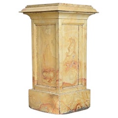French 19th Century Faux Marble Painted Pedestal
