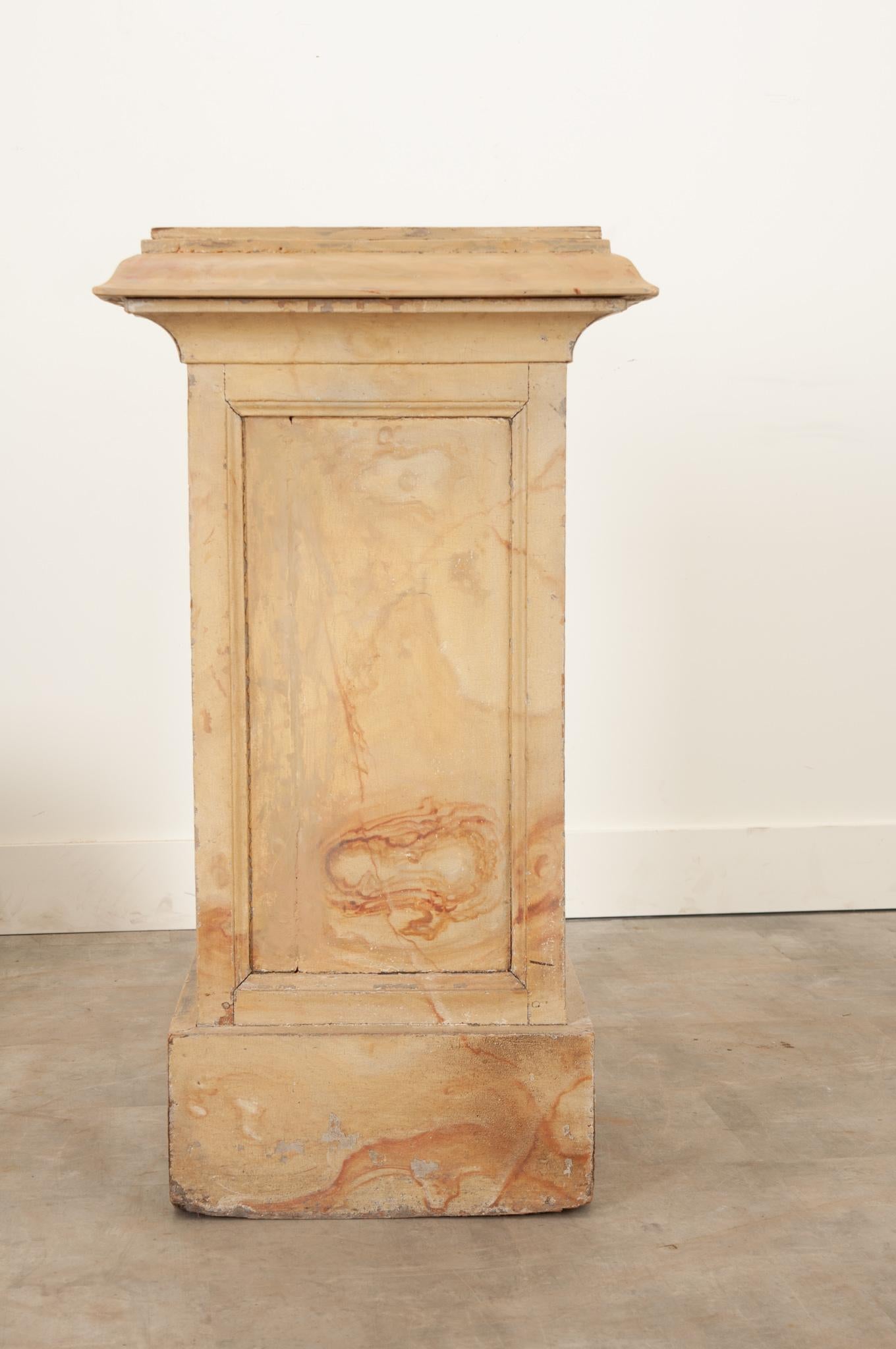 French, 19th Century Faux Marble Pedestal For Sale 4