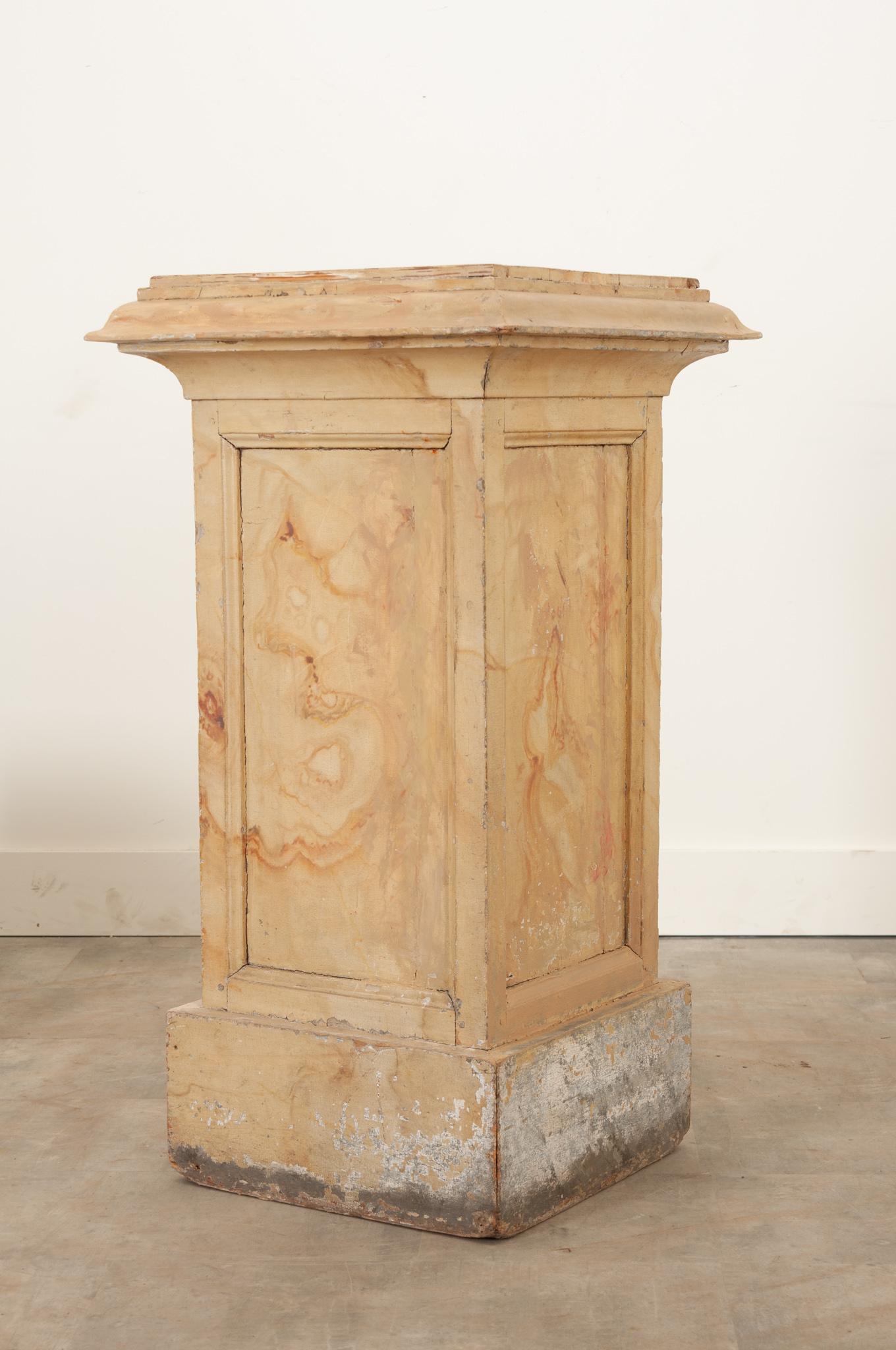 French, 19th Century Faux Marble Pedestal For Sale 2
