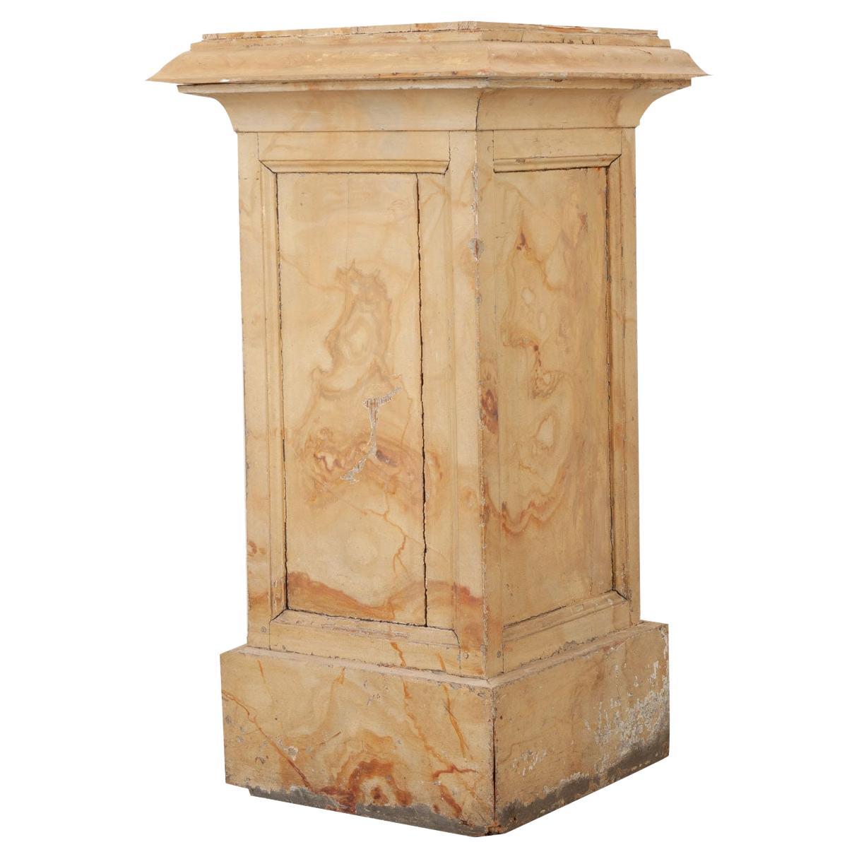 French, 19th Century Faux Marble Pedestal