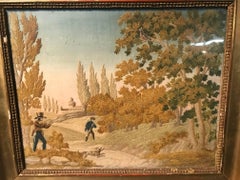 French 19th Century "Fil De Soie", Silk Embroidery