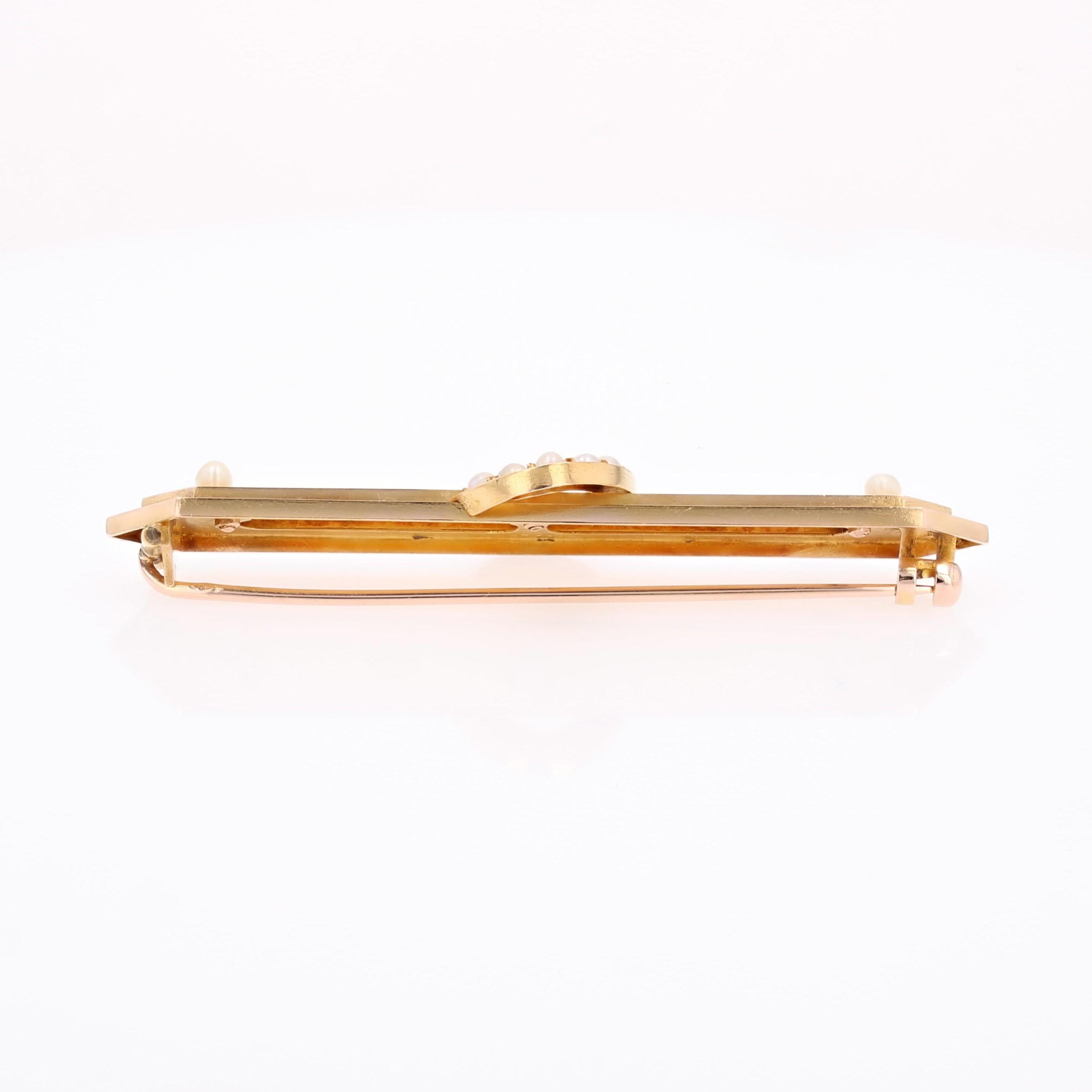 French 19th Century Fine Pearls 18 Karat Rose Gold Belt Brooch For Sale 7