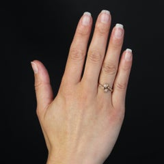 French 19th Century Fine Pearls 18 Karat Rose Gold You and Me Ring