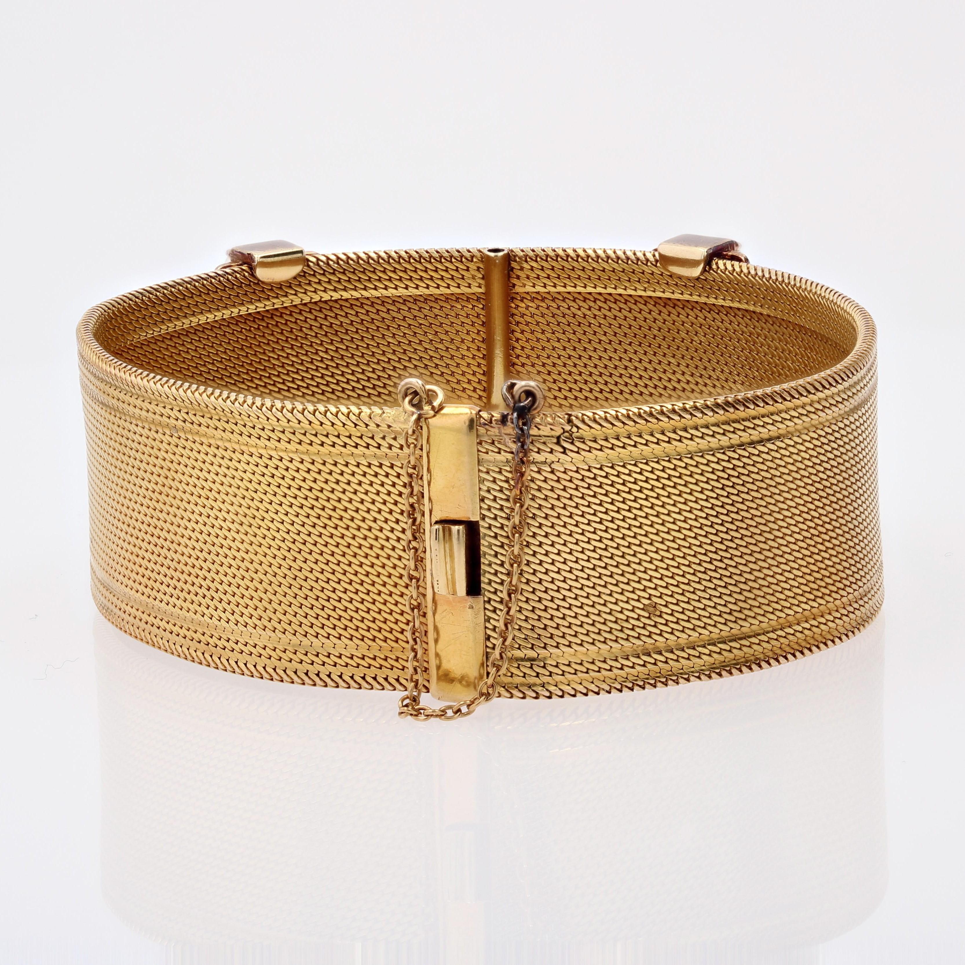 French 19th Century Fine Pearls 18 Karat Yellow Gold Ribbon Bracelet For Sale 6