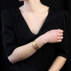 Pulsera francesa de perlas finas del siglo XIX en oro amarillo de 18 quilates