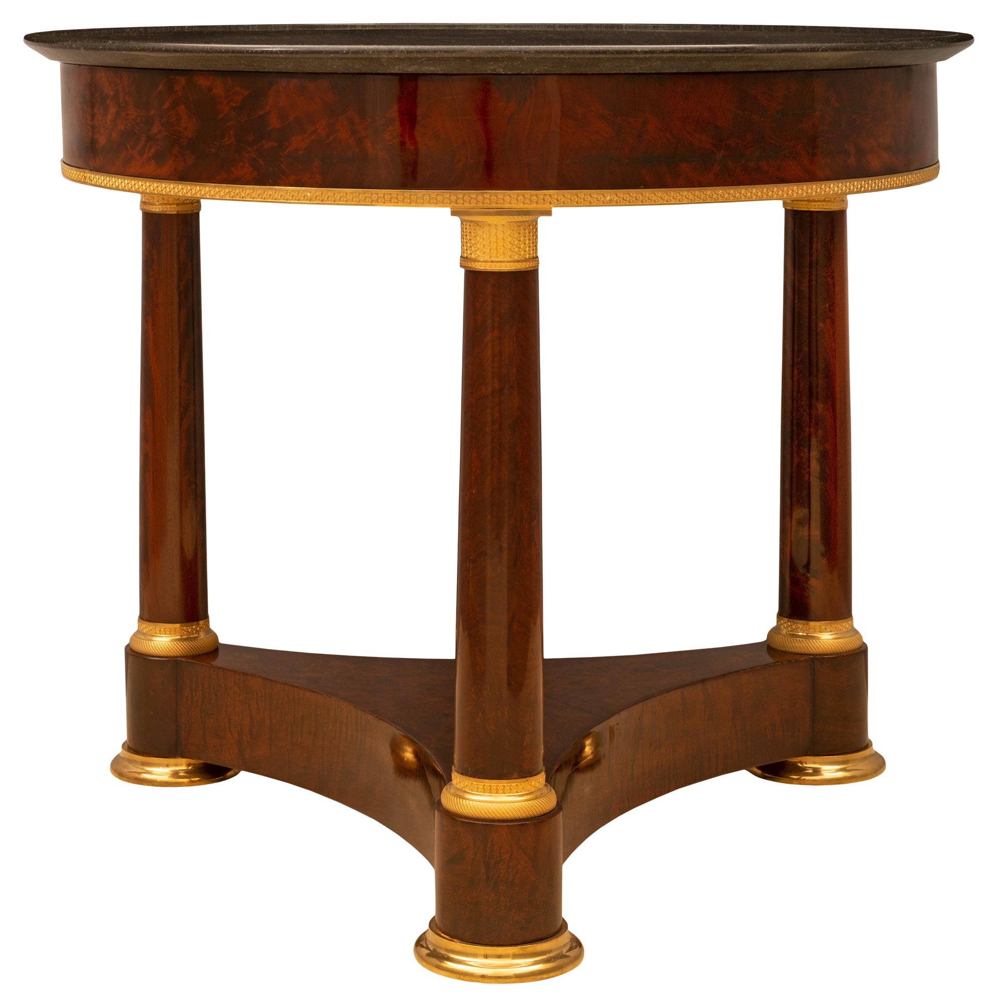 Table centrale en forme de croche en acajou du XIXe siècle, style Premier Empire français en vente