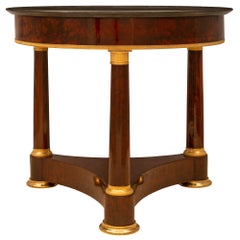 Table centrale en forme de croche en acajou du XIXe siècle, style Premier Empire français
