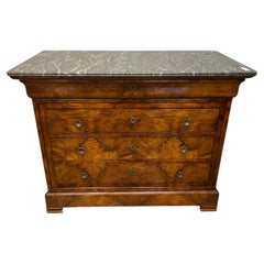 French 19th Century Flamed walnut Commode