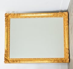 French 19th Century Floral Gold Gilt Mirror