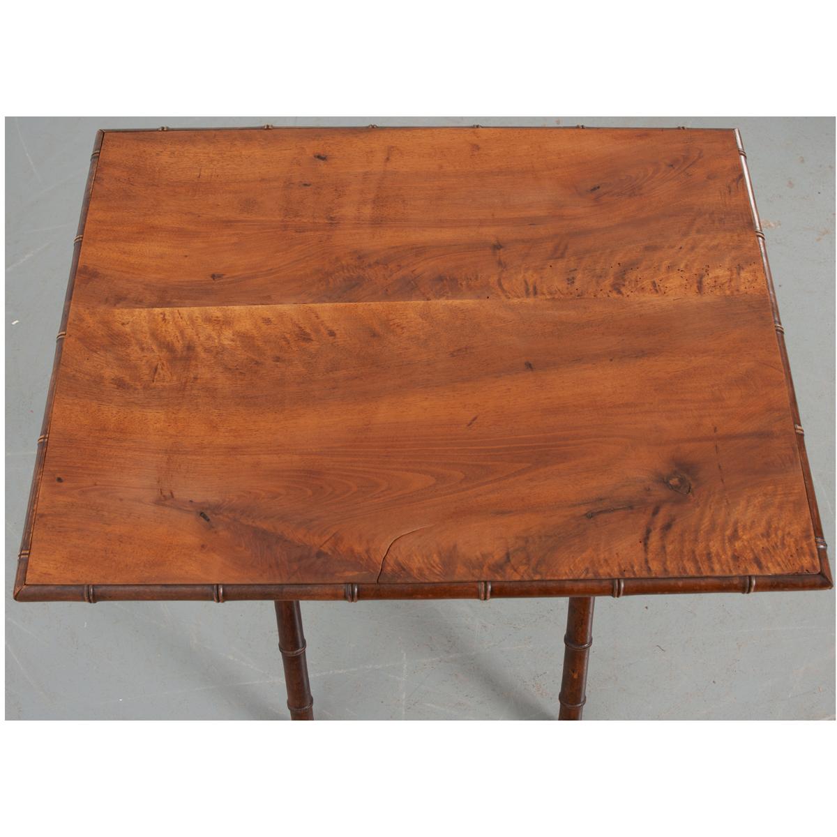 French 19th Century Folding Faux Bamboo Table In Good Condition In Baton Rouge, LA