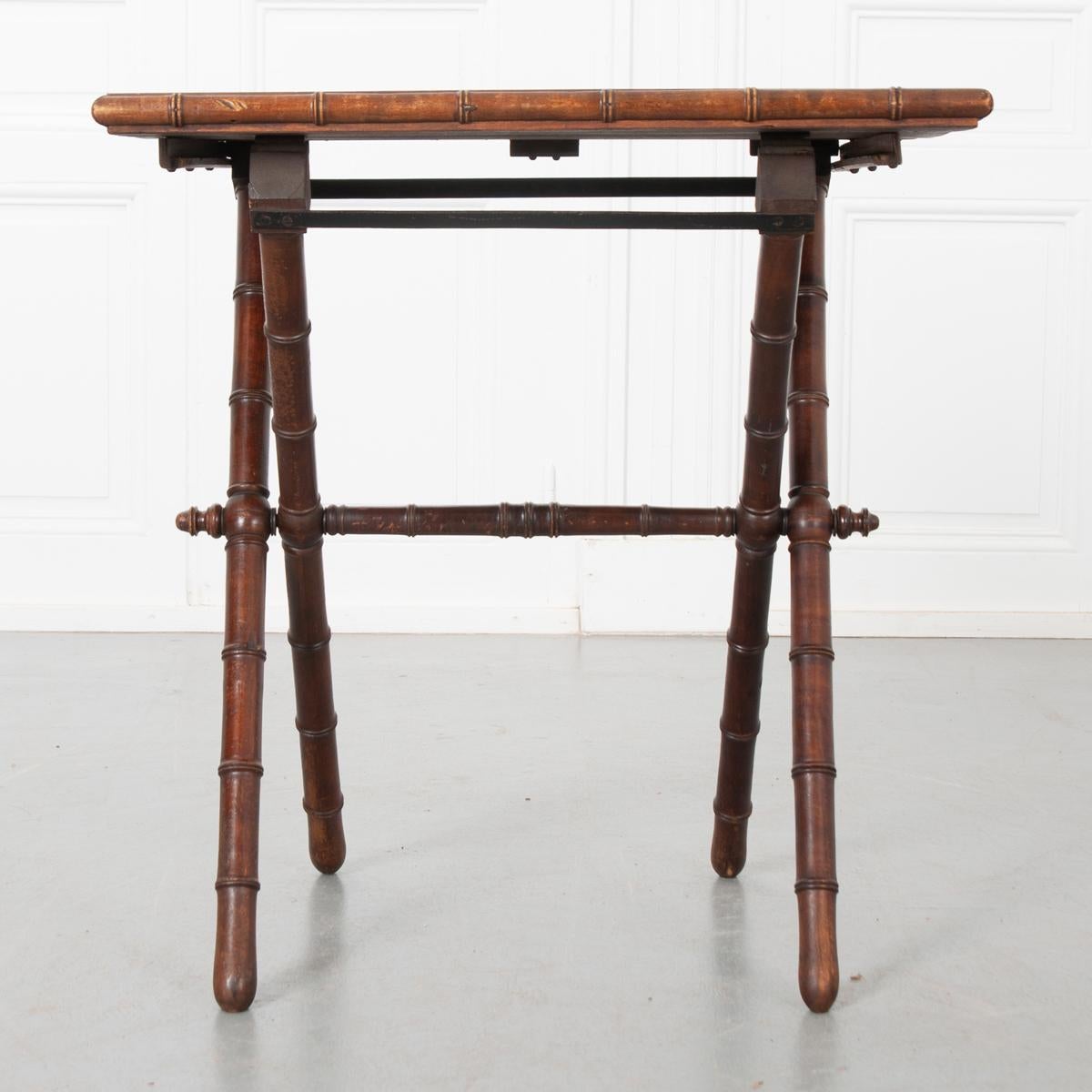 French 19th Century Folding Faux Bamboo Table 2