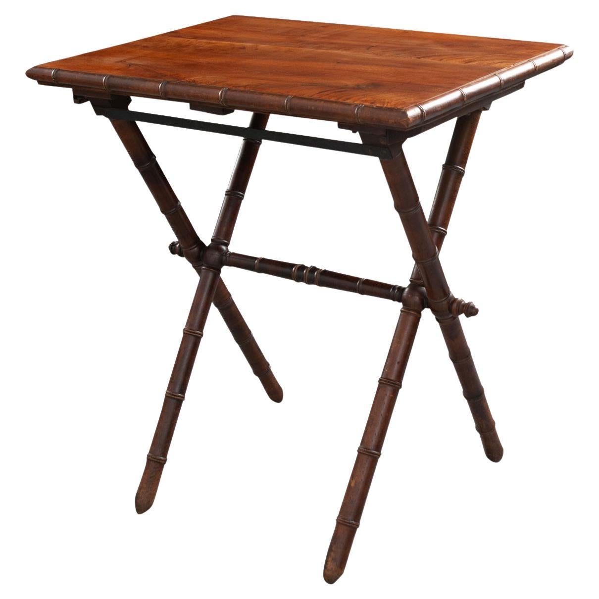French 19th Century Folding Faux Bamboo Table