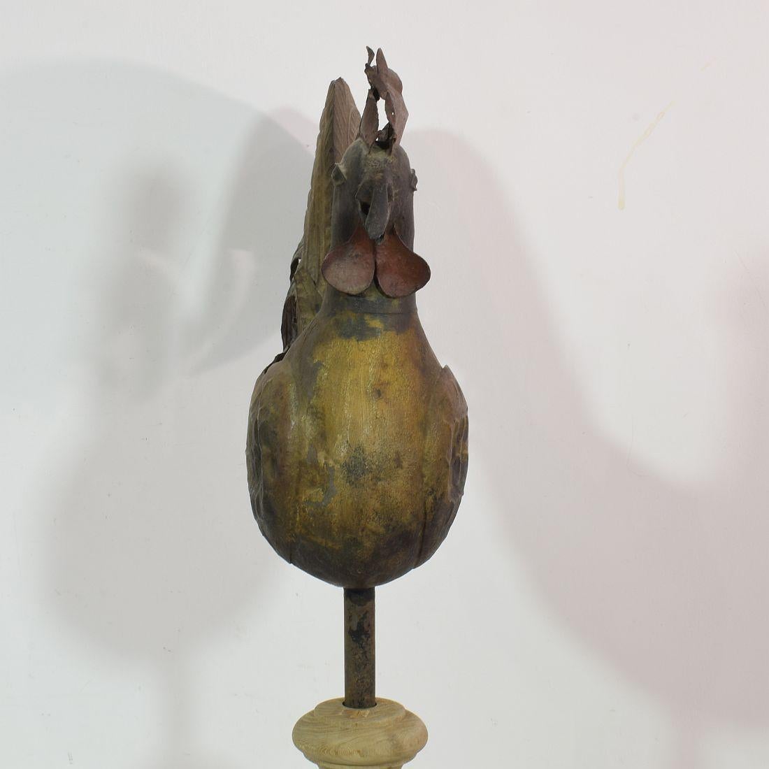 Girouette en fer de coq ou de coq de bruyère, art populaire français du 19e siècle en vente 1