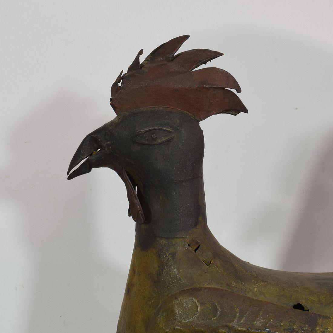 French 19th Century Folk Art Iron Rooster or Cockerel Weathervane For Sale 6