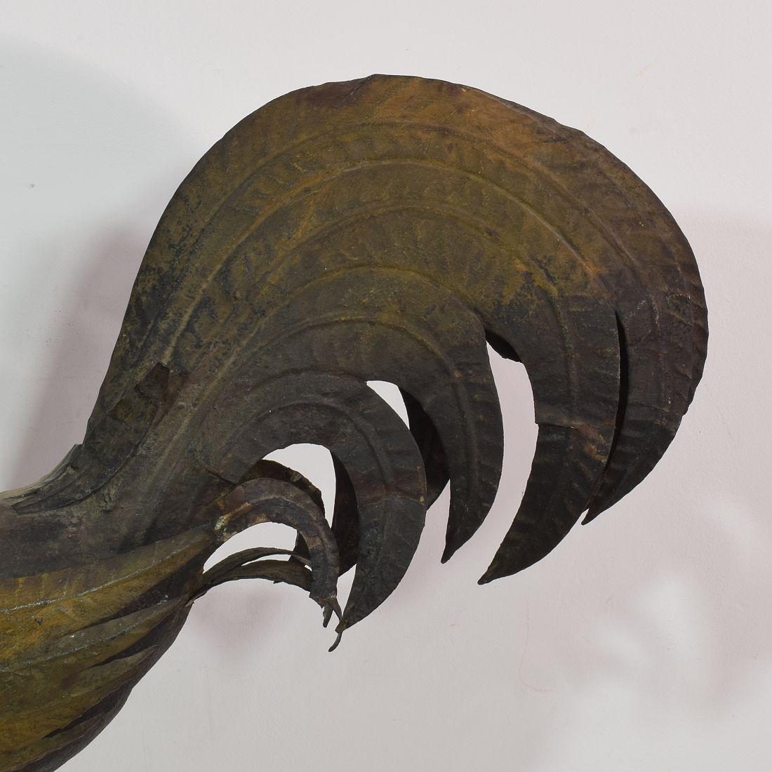 Girouette en fer de coq ou de coq de bruyère, art populaire français du 19e siècle en vente 6