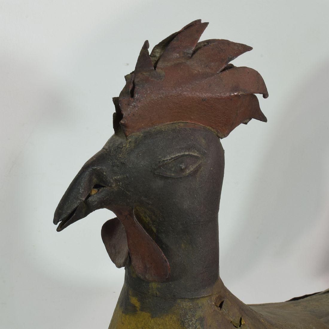 French 19th Century Folk Art Iron Rooster or Cockerel Weathervane For Sale 12